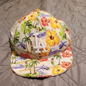 LA Dodgers floral adjustable snapback hat